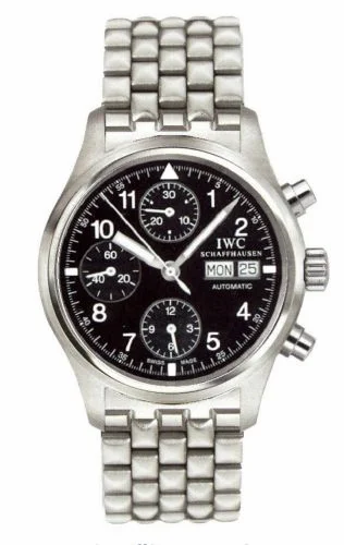 IWC Pilot's Watch Chronograph Stainless Steel / Black / French / Bracelet IW3706-08 (IW370608)